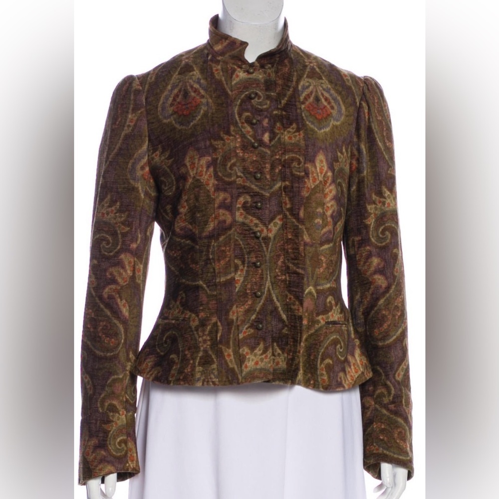 Ralph Lauren Black Label velvety retro Paisley Blazer